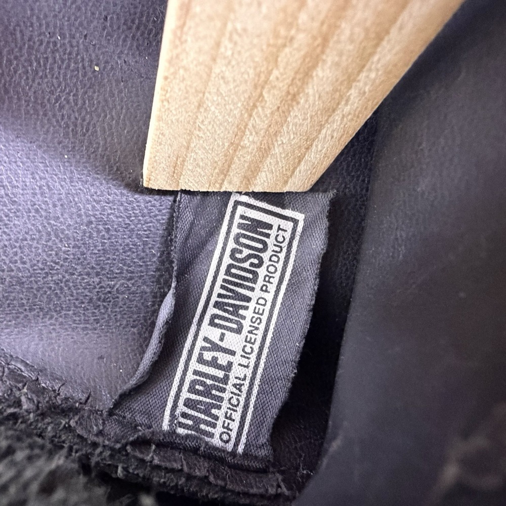 Vintage Harley Davidson Leather Fringe Hip Bag Purse Black Shoulder Bag No Strap - Picture 13 of 15